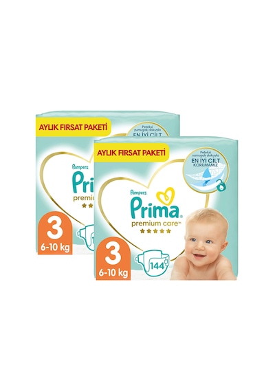 Prima Bebek Bezi Premium Care 3 Beden 2 Aylık Fırsat Paketi 288 Adet 2'li