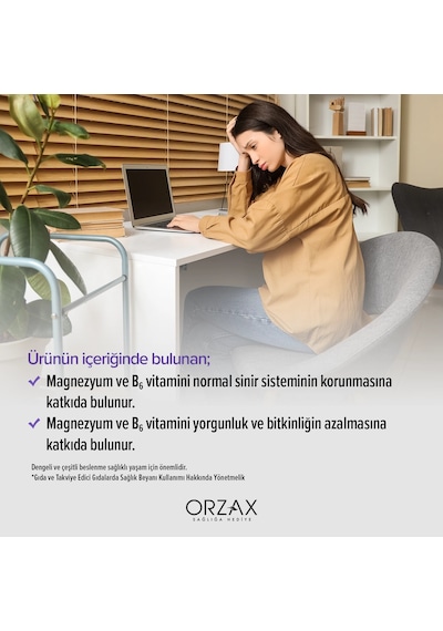 Orzax Ocean Extramag Magnezyum Bisglisinat + P5p 60 Tablet