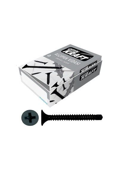 Çetin Kraft 3.5X45 Borazan Başlı Mu Alçıpan Vidası Siyah 750 Adet