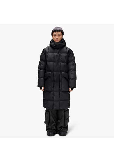Rains Alta Long Puffer Erkek Siyah Mont