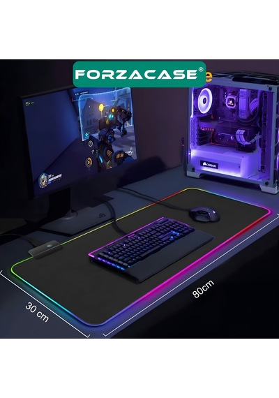 Siyah Zemin Rgb Ledli Gaming Mouse Pad - Fc486