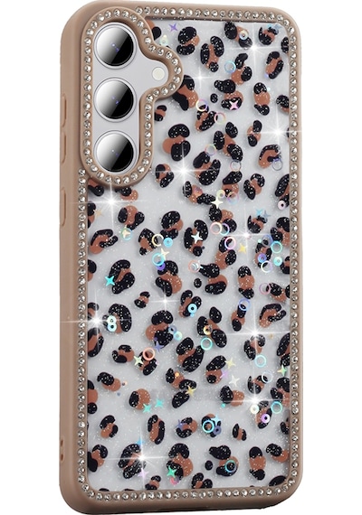 Nihcase Samsung Uyumlu Galaxy S24 Fe Kılıf Azra Taşlı Simli Kapak