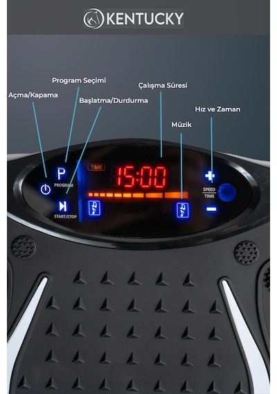 3d 5 Programlı Titreşimli Spor Kondisyon Fitness Egzersiz Aleti Vipration Plates Siyah Siyah