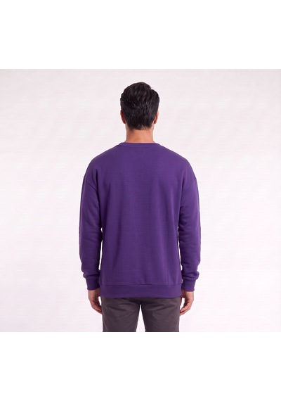 Usa Los Angeles Basketball Yazılı Mor Erkek Sweatshirt 12478 Siyah