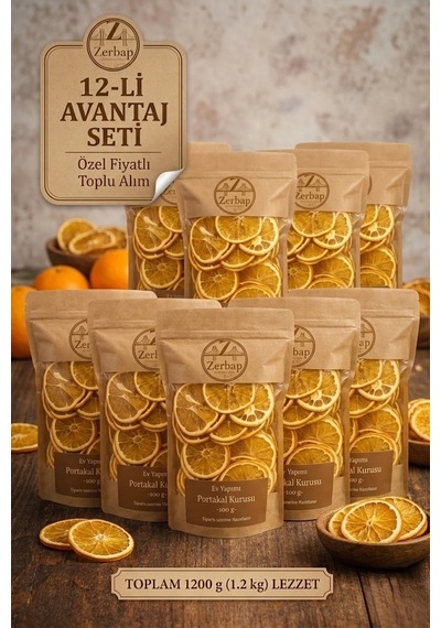 Doğal Portakal Kurusu 12'li Avantaj Paketi 12 X 100g 1200 G