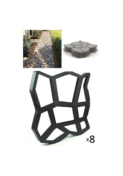 Bahçe Taş Kalıp Beton Kalıbı Zemin Kaplama Kalıbı 42x40 Cm 8 Adet