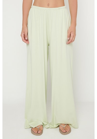 AC&Co / Altınyıldız Classics Kadın Mınt Yumuşak Dokulu Standart Fit Cepli Beli Lastikli Rahat Örme Pantolon Mint