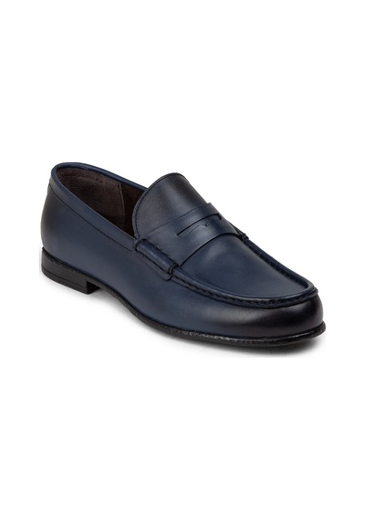 Deery Hakiki Deri Lacivert Erkek Loafer Ayakkabı - 01510mlcvc04 Lacivert