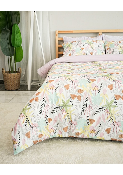 Forest Freshness Pamuklu Çift Kişilik Pudra Nevresim Seti 200x220 Cm