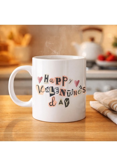 Happy Valentine S Day Porselen Kupa Model 1 Sevgililer Günü Hediyesi