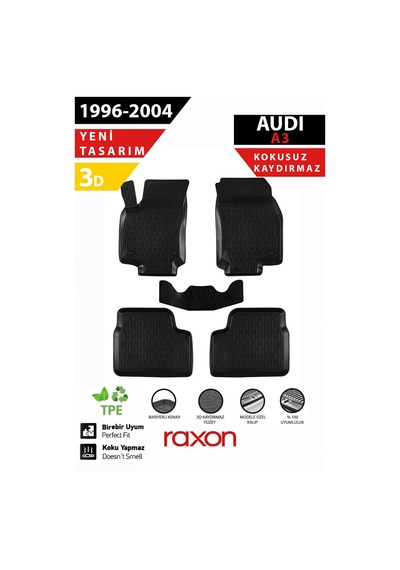 Audi A3 1996-2004 3d Havuzlu Paspas Tam Uyumlu Su Geçirmez, Kaymaz