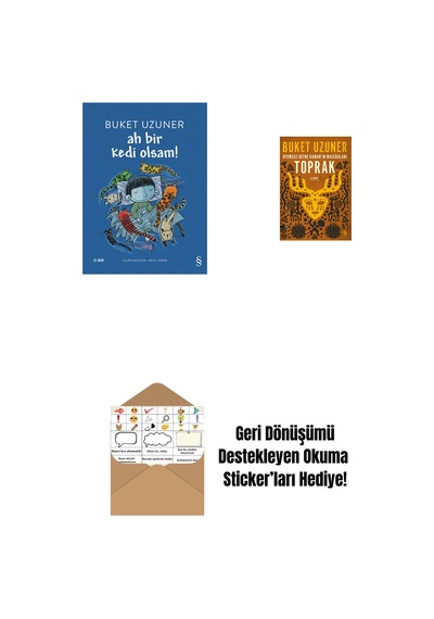Ah Bir Kedi Olsam + Uyumsuz Defne Kaman'ın Maceraları - Toprak + Okuma Sticker'ları