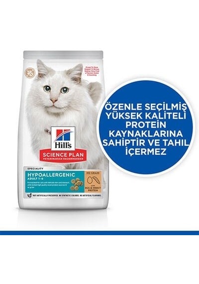 Hill's Sp Scıence Plan Hipoalerjenik Yumurta Ve Böcek Proteinli Tahılsız Yetişkin Kedi Maması 1,5kg