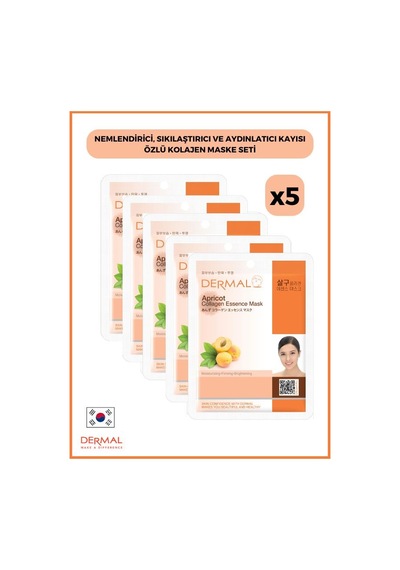 Dermal Kayısı Özlü Kollajen Maskesi 5 x 23 G