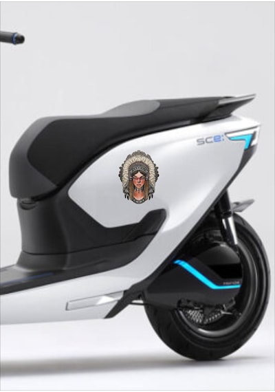Kızılderili Kız Sticker - Araba Oto Motosiklet Karavan Sticker - 00031 30x23 Cm