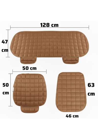 Premium Ortopedik Oto Koltuk Minder Seti-koltuk Koruma Kılıfı-ön Ve Arka Tam Set Taba