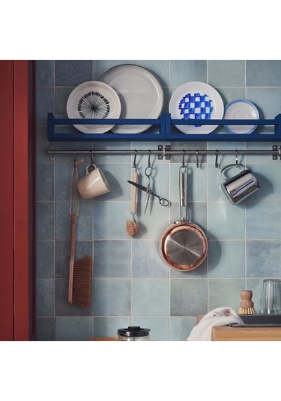 Ikea Kungsfors Duvar Rayı, Paslanmaz Çelik, 40 Cm Çok Renkli