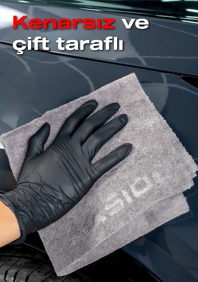 Nasiol Wipe&Buff Mikrofiber Seramik Kaplama Detailing Bezi 10lu K.Gri Temizlik Bezi 35x40 CM 320gsm
