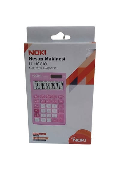 Noki H-mc010 Pembe Hesap Makinesi - 12 Haneli Pilli Ve Güneş Enerjili Çok Renkli