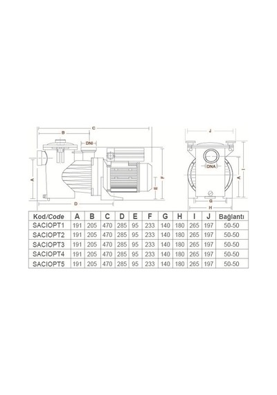 Saci Optima Havuz Pompası 1 Hp 220 Volt