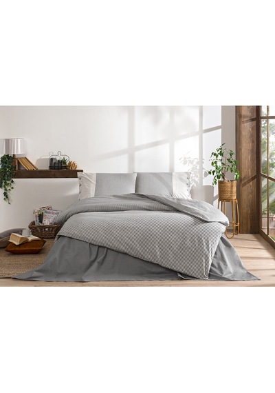Özdilek Natural Line Battal Boy Nevresim Takımı Gri