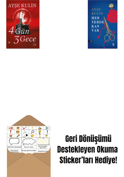 4 Gün 3 Gece + Her Yerde Kan Var Midi Boy + Okuma Sticker'ları