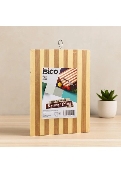Lb Bambu Kesme Tahtası 18x28x1.3 Cm Metal Kulplu Çok Renkli