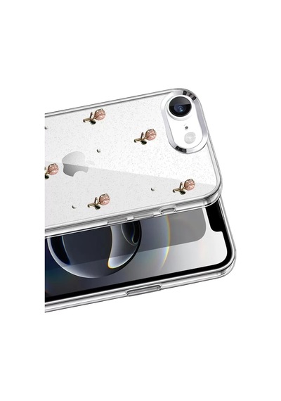 Newface Apple İphone 16e Fiyonk Desenli Kapak - Desen 6 Şeffaf