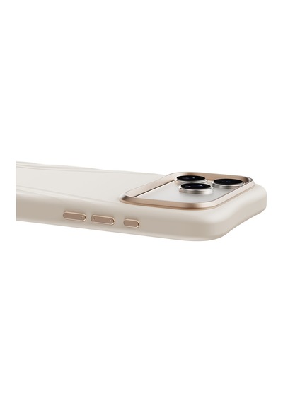 Apple Uyumlu iPhone 18 Pro Max Uyumlu Kılıf M-safe Özellikli Çizgili Logolu Udemos Freedom Serisi Kapak Beyaz