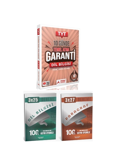 Paraf + Anla Kazan Tyt Dil Bilgisi 10 Günde Temel Atma Anla Kazan Deneme 3 Lü Set