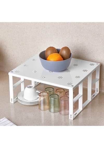 Dolap Içi Düzenleyici Raf Tabak Bardak Rafı Metal Raf Metal 20 X 30 Beyaz Diğer