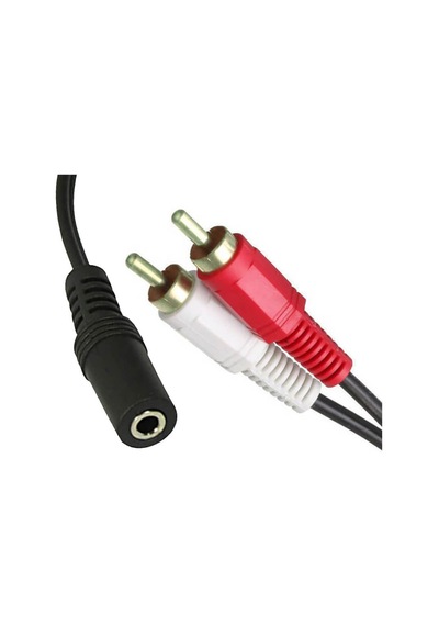 2 Rca Erkek -3 5Mm Stereo Dişi Ses Dönüştürücü