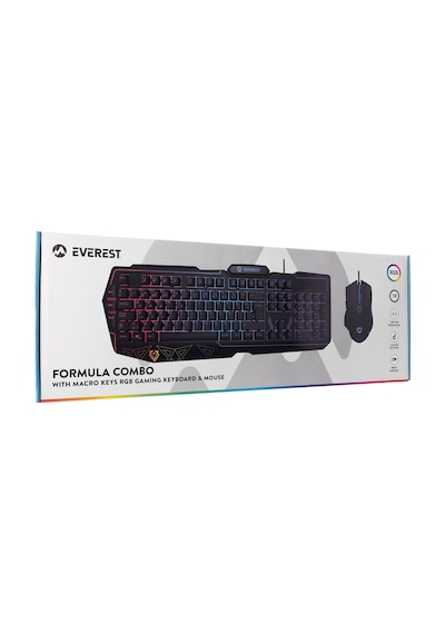 Everest KM-6168 Formula Combo USB 3 Makro Tuşlu RGB Q Oyuncu Klavye Mouse Set