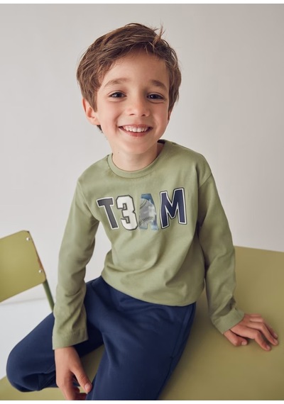 Mayoral Erkek Çocuk Uzun Kollu T-shirt 4077 Yeşil