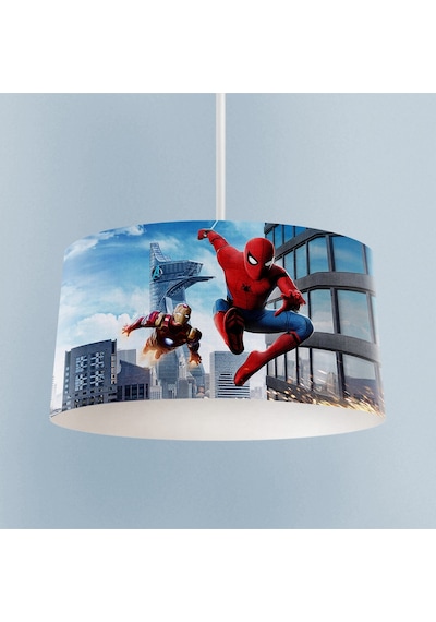Mekta Home Bebek Ve Çocuk Odası Iron Man Ve Spider Man Desenli Avize Renkli