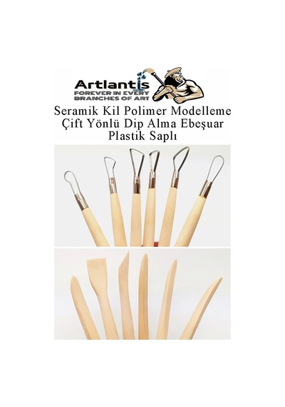 Seramik Kil Polimer Modelleme Çift Yönlü Dip Alma Ebeşuar 6 Lı 1 Paket Seramik Kil Şekillendirici Plastik Saplı