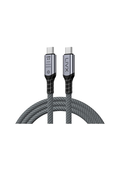 Fast Usb 4.0 40gbps, 240w, 8k60hz Usb4.0 Usb-c Kablosu 1.5 Metre Gri Klv-1.5