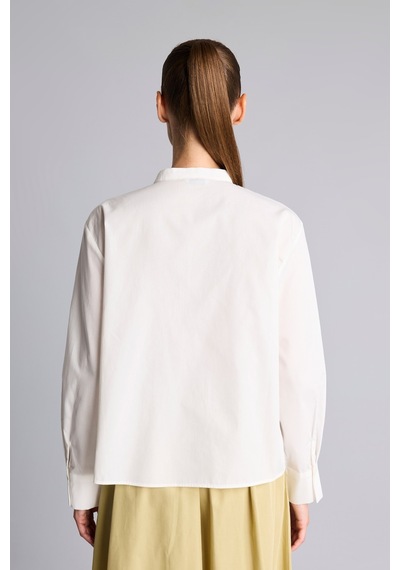 Defacto Regular Fit Hakim Yaka Bağlamalı Poplin Tunik I1818ax26hser105 Ekru-er105