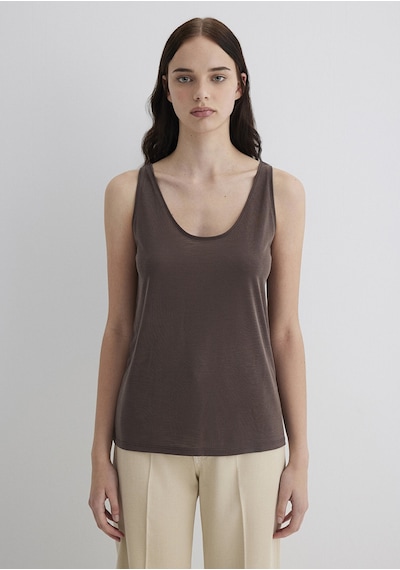 Mavi - Soft-premium Kahverengi Tencel Modal Karışımlı Atlet 1613216-87537