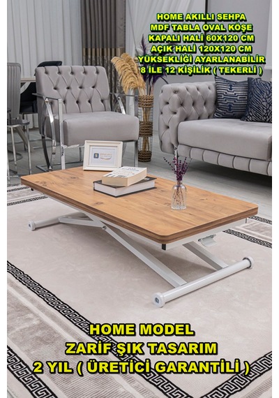 Home Üst Tabla Mdf Efesçam Oval Köşe Alt Beyaz