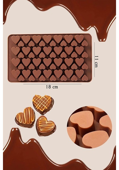 Mini Kalp Figürlü Silikon Çikolata, Kek , Dondurma Kalıbı Model 2 Goldcakes