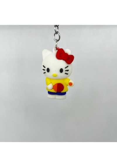 Raketli Hello Kitty Silikon Bileklikli Anahtarlık/çanta Süsü