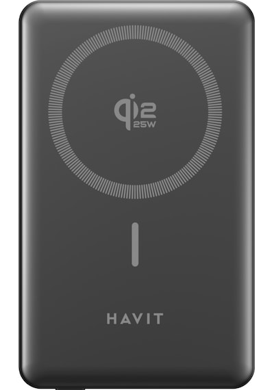 Havit Pb5203 Pro 10.000mah Qi2 Magsafe Powerbank - 25w Hızlı Şarj, Alüminyum Kasa Siyah