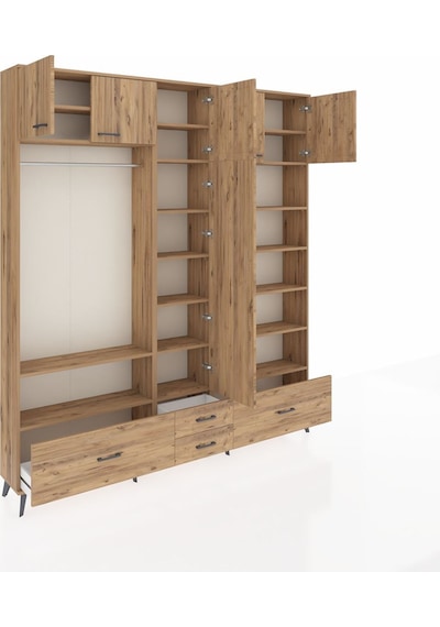 Arges Dolap 18 Raflı 4 Çekmeceli Tek Askılı 220x30x243 Çam-çam/çam Atlas Çam/atlas Çam Arges Dolap 18 Raflı 4 Çekmeceli Tek Askılı 220x30x243 Çam-çam/çam Atlas Çam/atlas Çam