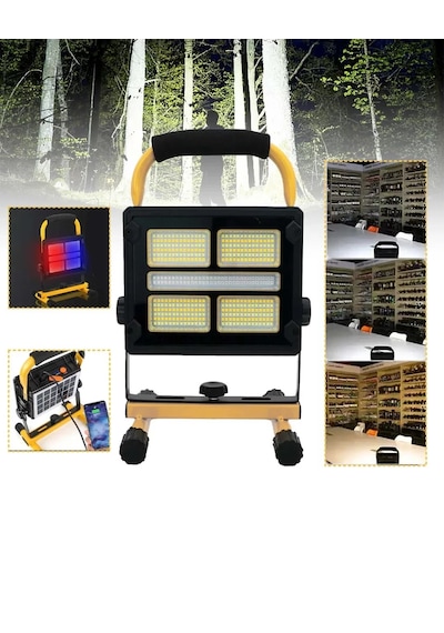 Solar Ve Usb Şarjlı Güçlü Led Çalışma Lambası Ayarlanabilir Açılı Kamp Feneri Mh-hs2126-6034