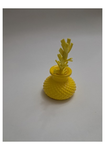 6 Adet Sarı Yapay Çiçekli Limon Sarısı Minik Vazo