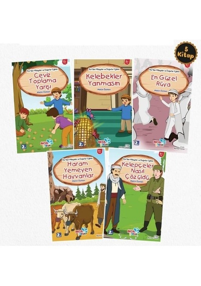 Çocuklar İçin Nurdan Hikayeler Seti - 5 Kitap Takım - Metin Özmen - Aksa Çocuk