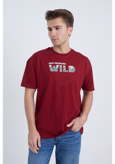 Velvoria Unisex Oversize Bordo Wild T-shirt
