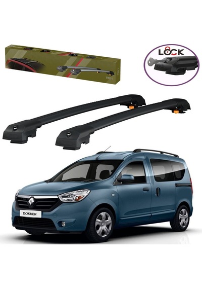 Renault Kangoo Carrier Siyah Kilitli Ara Atkı Cross Bar Taşıyıcı Tavan Barı
