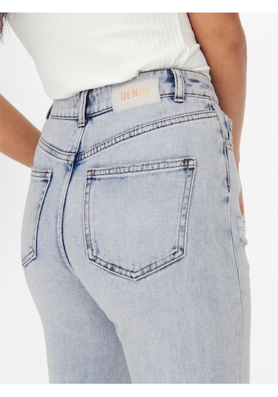 Only Kadın Yırtık Denim Bol Kot Pantolon Onlcamille -15254097 Açık Mavi